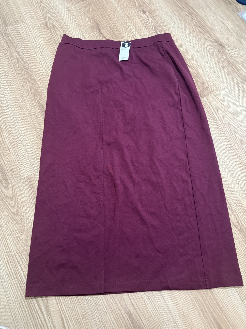 Eileen Fisher Burgundy Midi Pencil Skirt